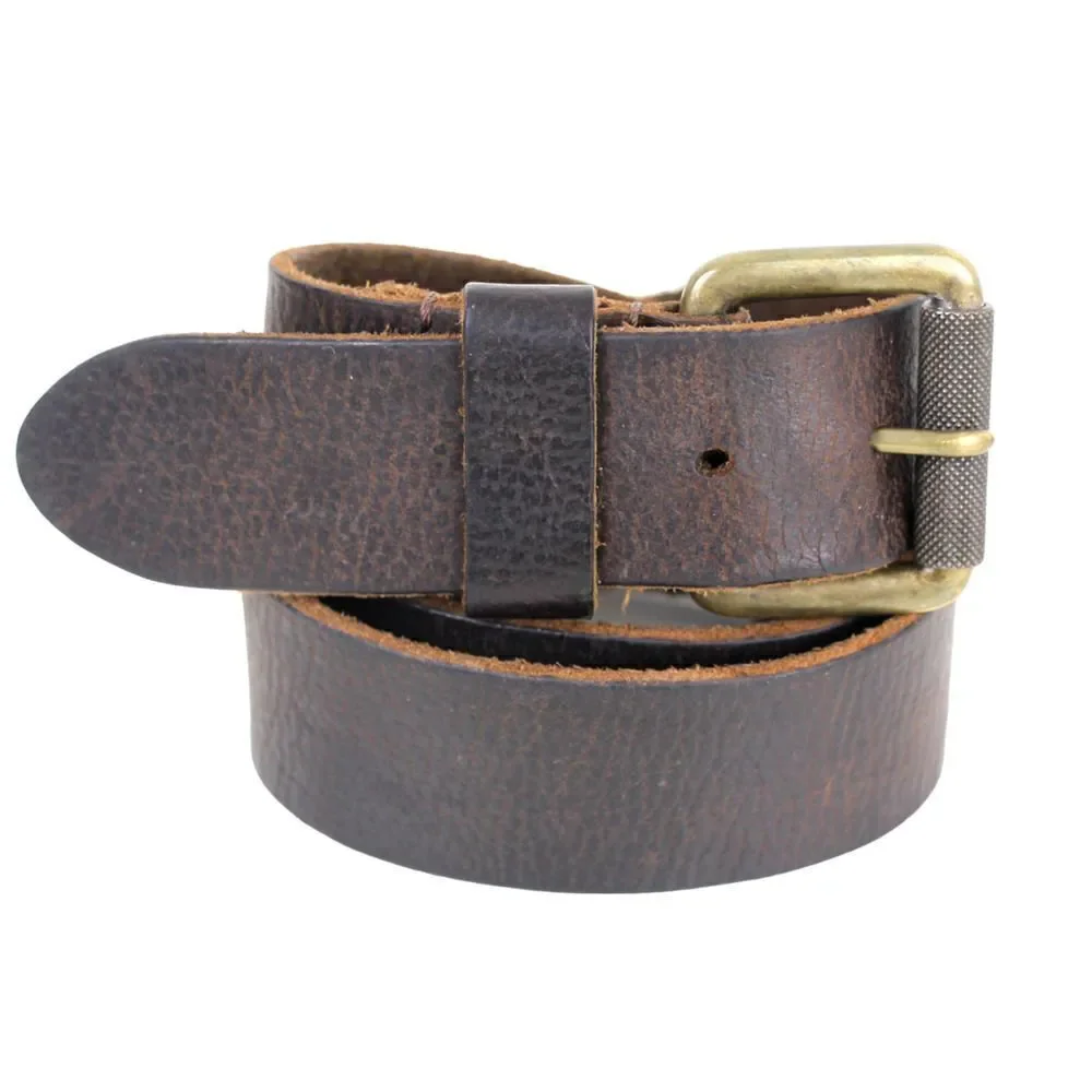 PEBBLED BROWN GENUINE LEATHER 1 3/8